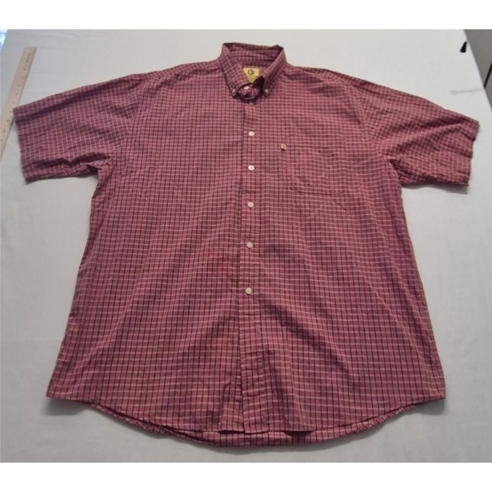 Duck Head men's red plaid shirt XL short‎ sleeve button up 100% Cotton Y2K 90s